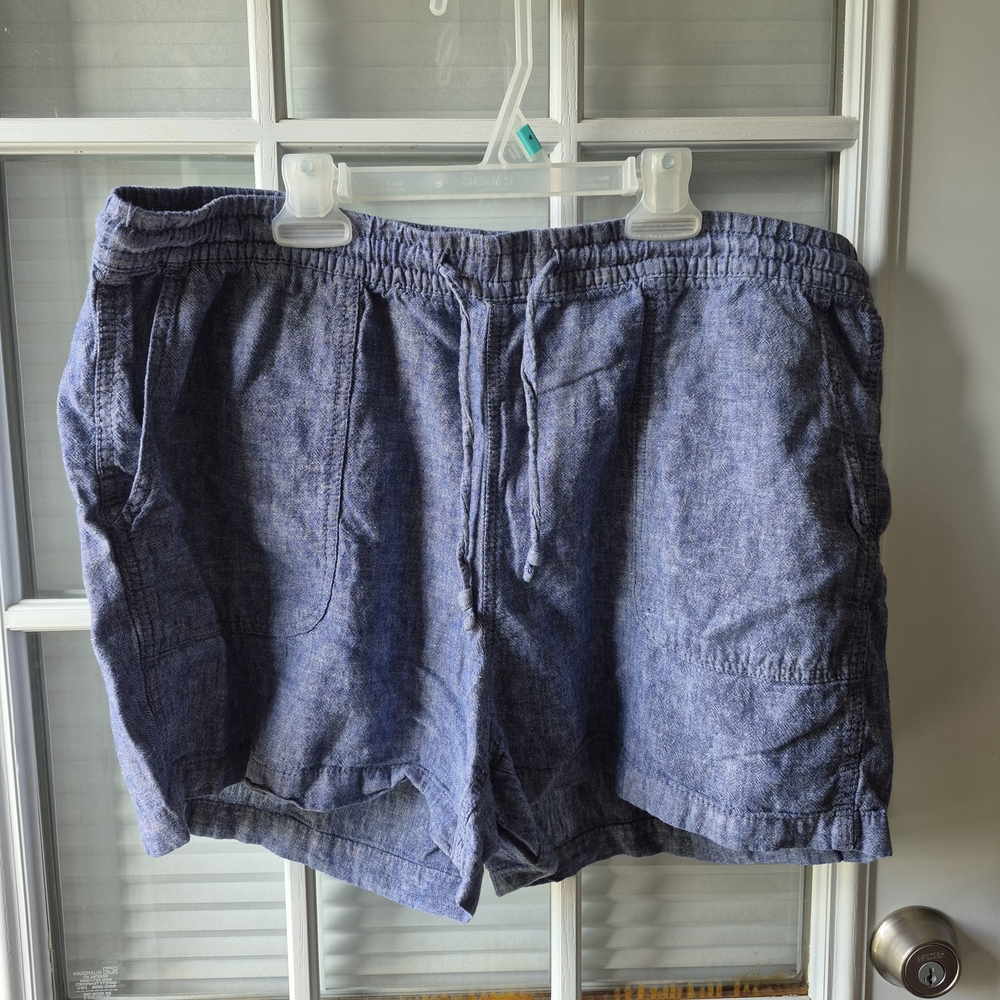 Joe Fresh Women's Blue Linen Shorts